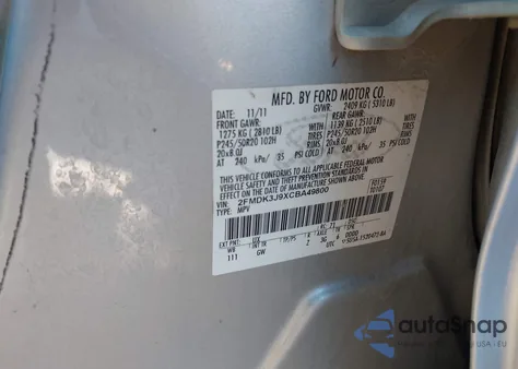 2012 Ford Edge Sel z USA, uszkodzony, nr VIN 2FMDK3J9XCBA49800